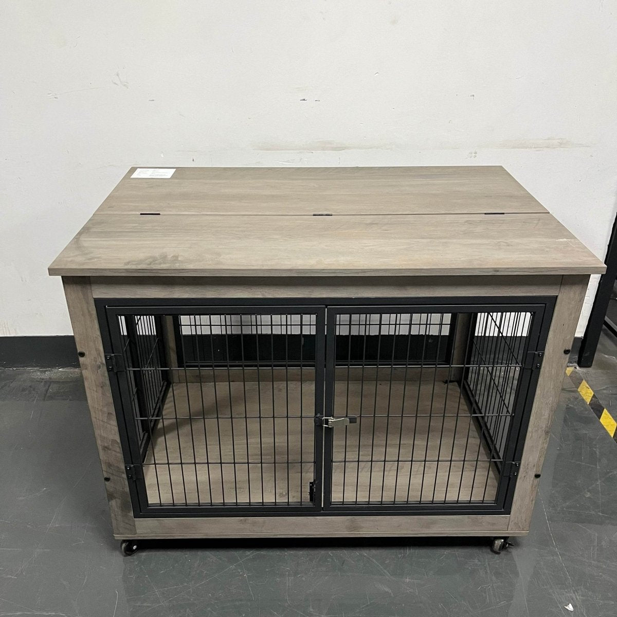 Furniture Style Dog Crate With Rolling Casters And Double Doors - Sleep Galleria