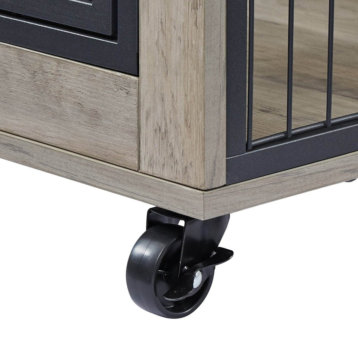 Furniture Style Dog Crate With Rolling Casters And Double Doors - Sleep Galleria