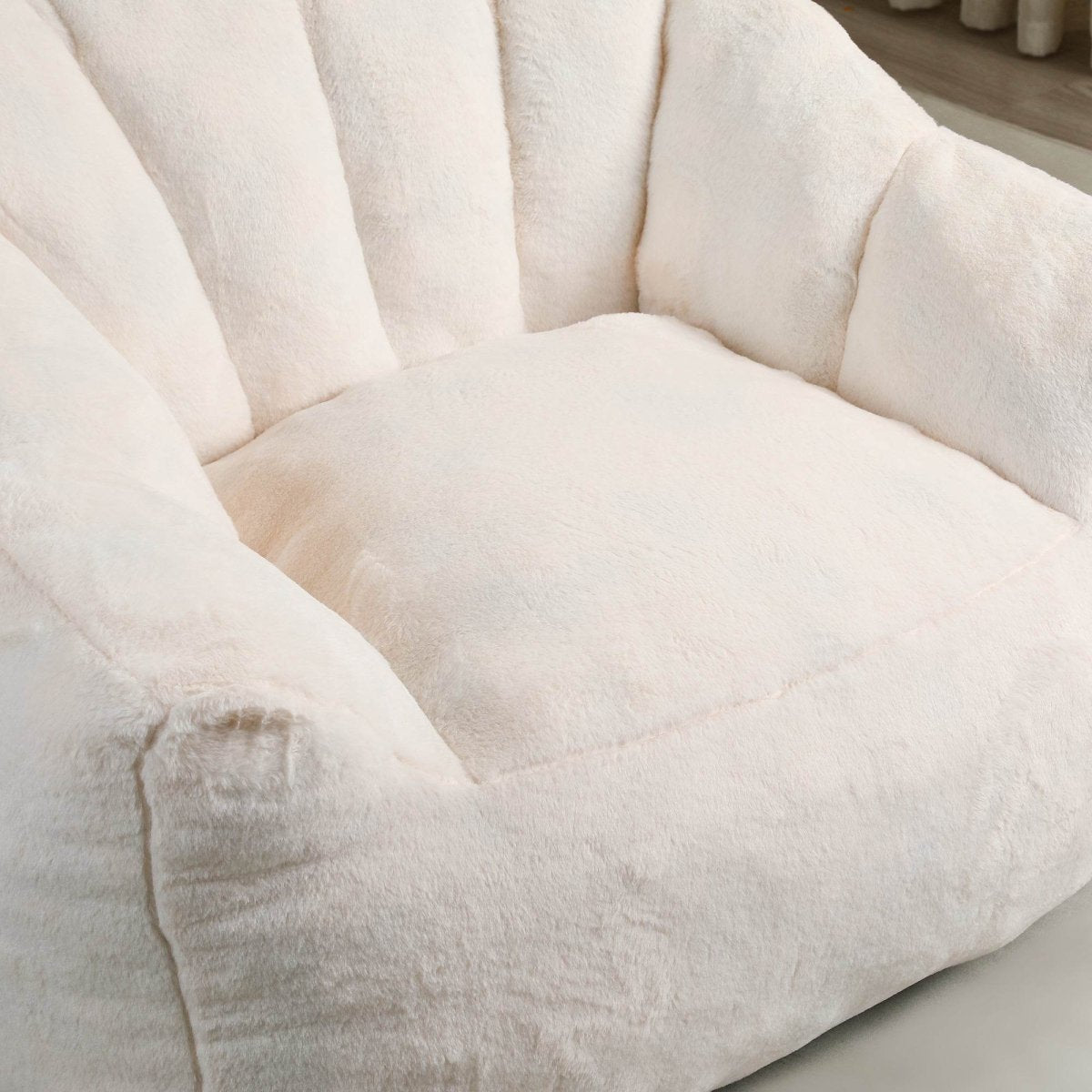 High-Density Foam Faux Fur Beanbag Chair - Omega Lifestyles