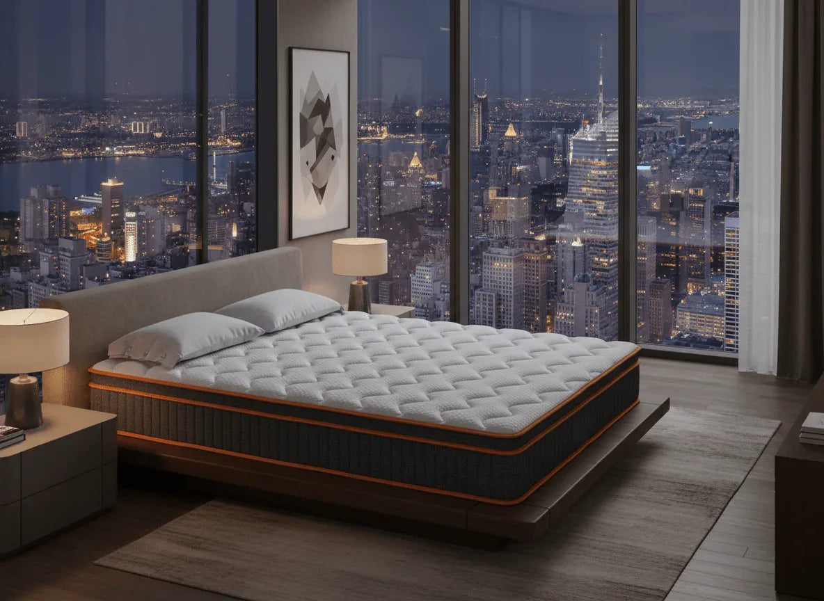 King Medium 12-Inch Hybrid Memory Foam Mattress - Omega Lifestyles