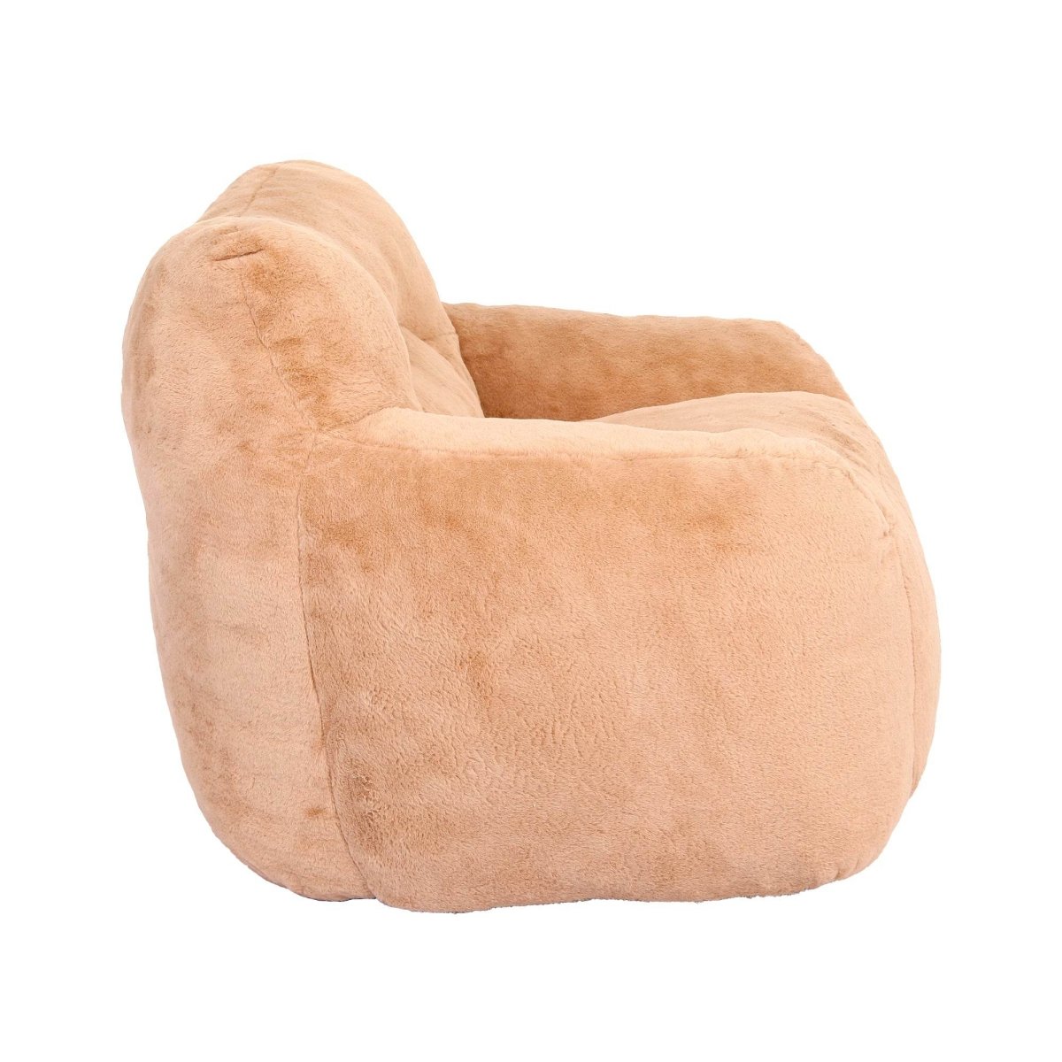 Large Brown Faux Fur Foam Beanbag Chair - Sleep Galleria