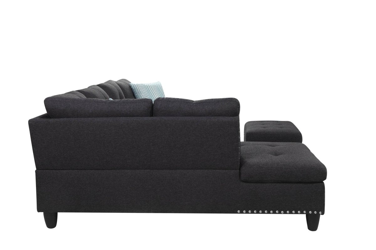 Linen Blend Foam-Filled Sectional Sofa - Sleep Galleria