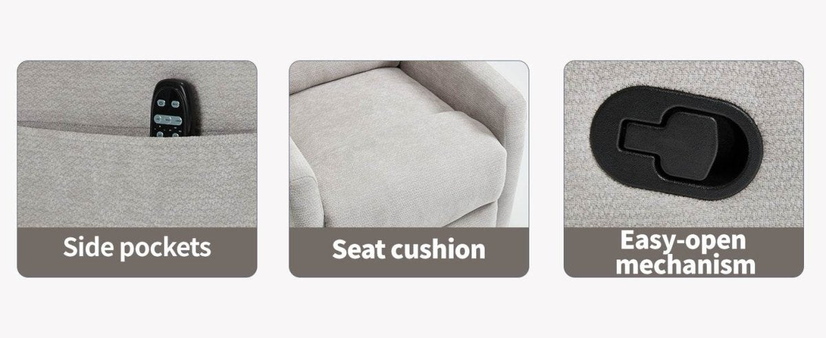 Medium - Firm Heat Massage Recliner Chair With Swivel And Rocker - Calmora - Omega Lifestyles