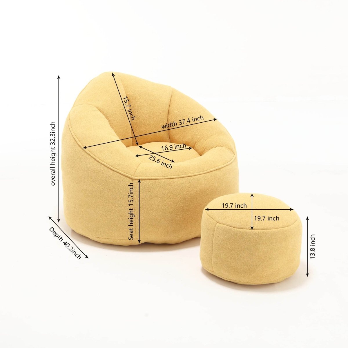 Microfiber Foam Filled Bean Bag Chair - Sleep Galleria