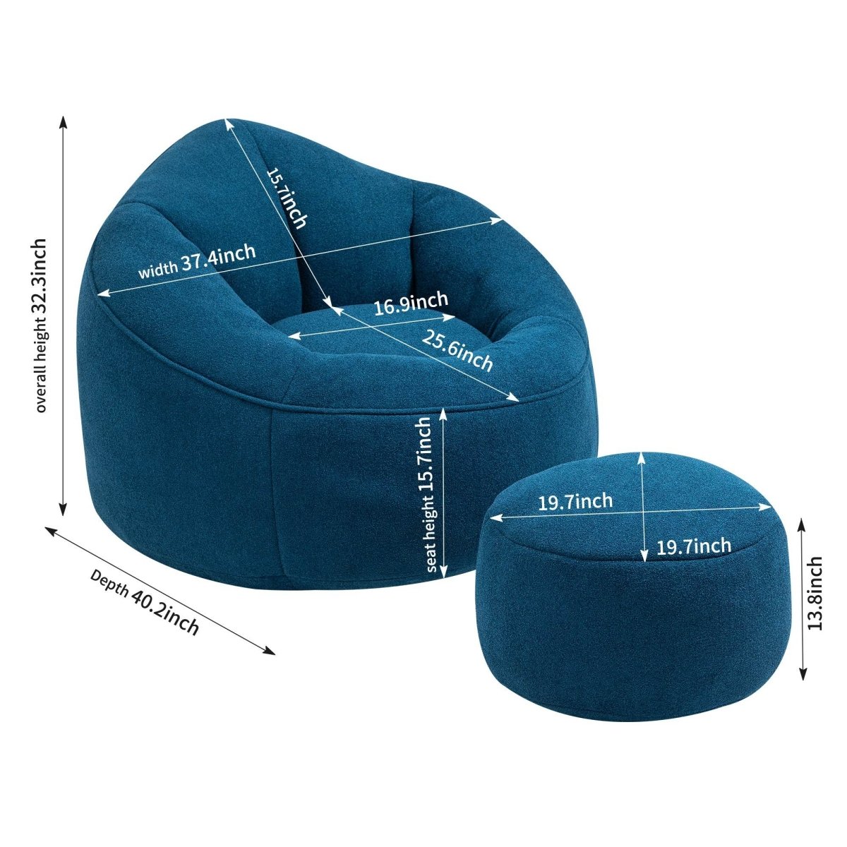 Microfiber Foam Filled Bean Bag Chair - Sleep Galleria