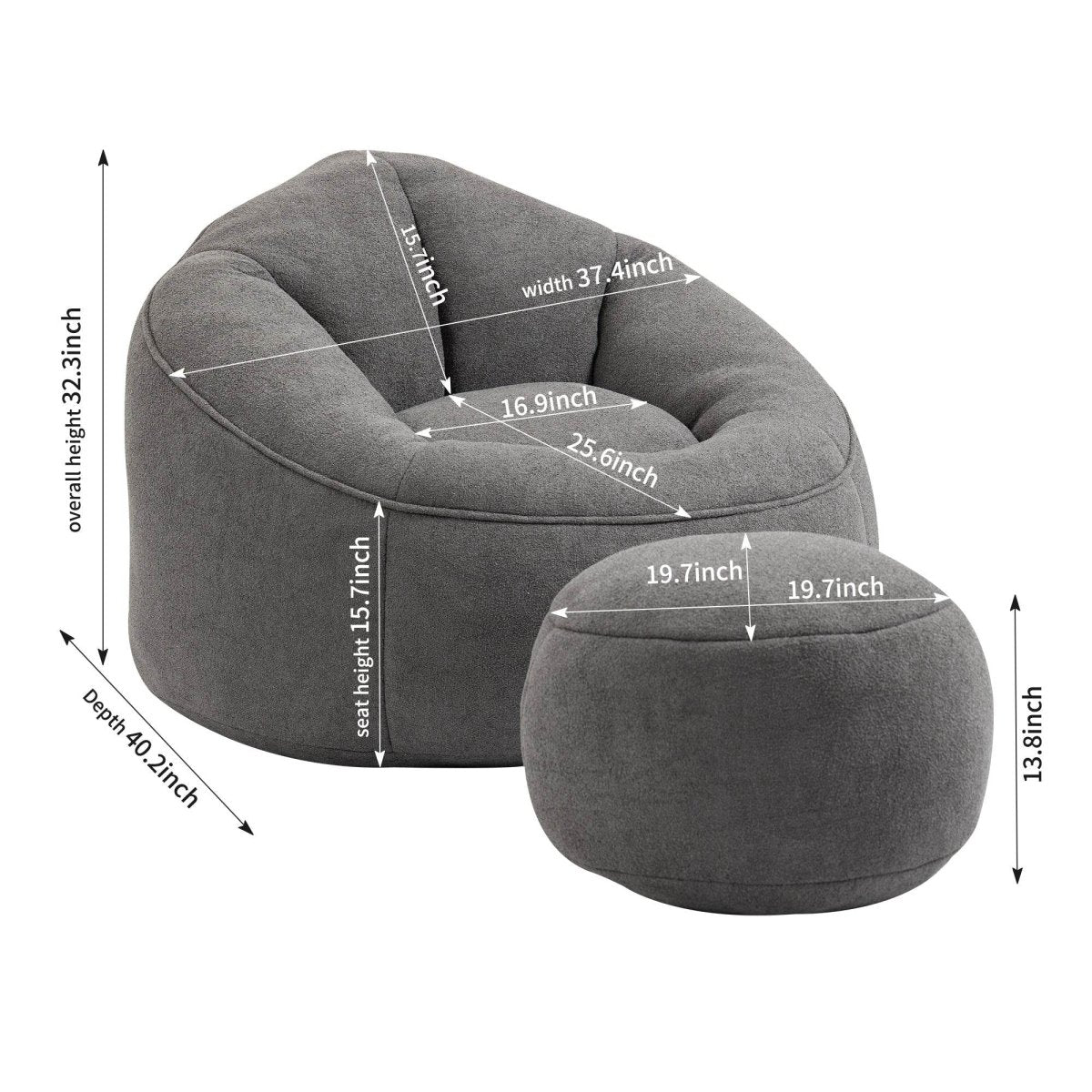 Microfiber Foam Filled Bedding Bean Bag Chair - Sleep Galleria