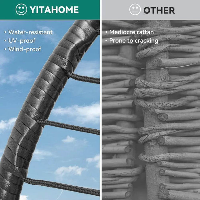 Modern Outdoor Wicker Egg Chair With Cushion and Stand - Omega Lifestyles