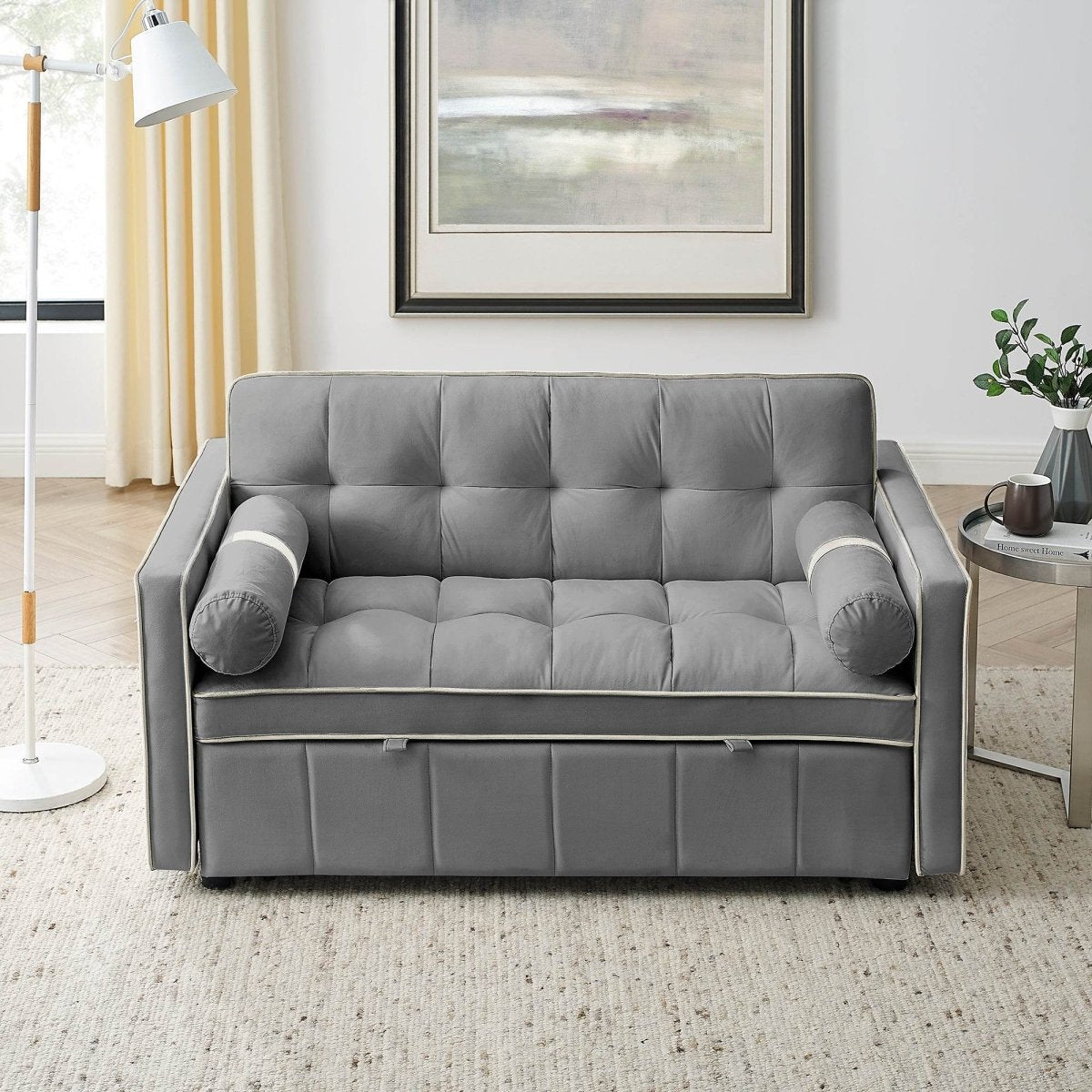 Multifunctional Velvet Pull-Out Sofa Bed - Sleep Galleria