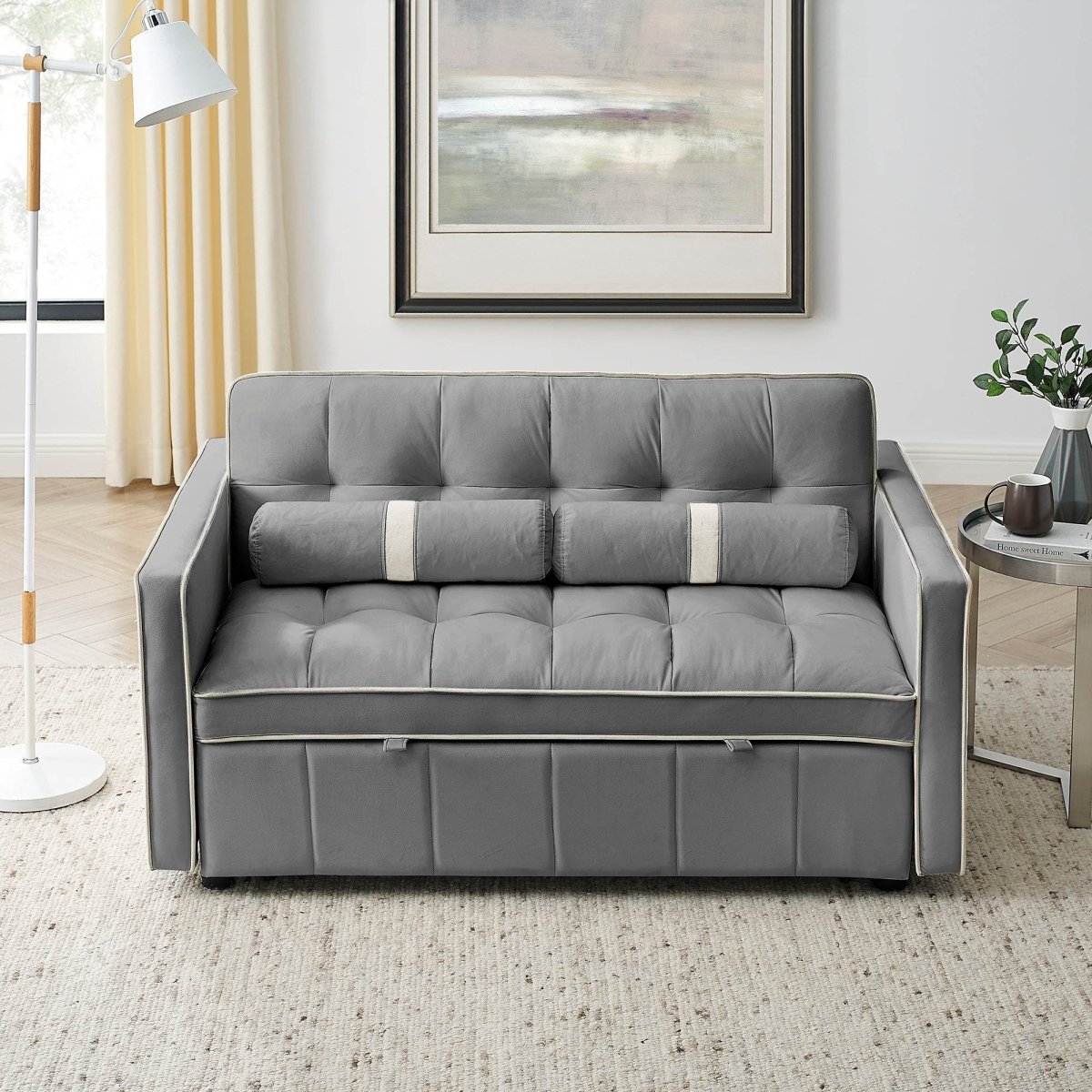 Multifunctional Velvet Pull-Out Sofa Bed - Sleep Galleria