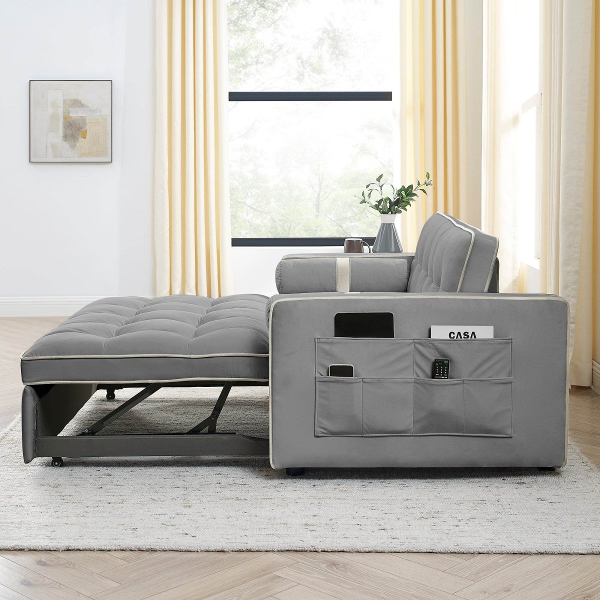 Multifunctional Velvet Pull-Out Sofa Bed - Sleep Galleria