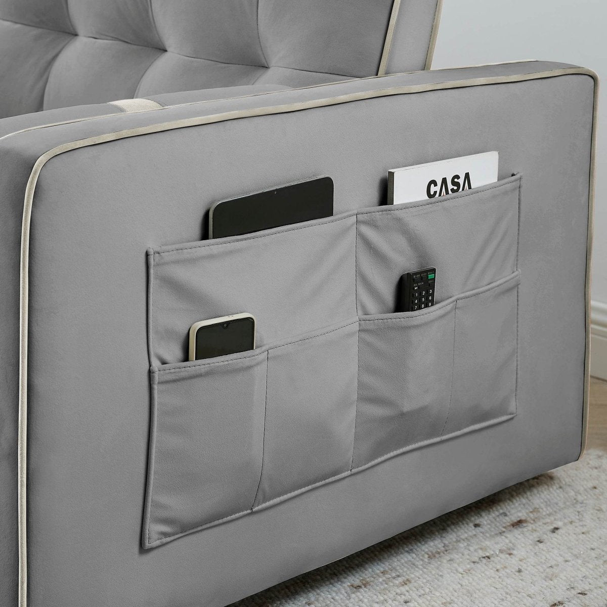 Multifunctional Velvet Pull-Out Sofa Bed - Sleep Galleria