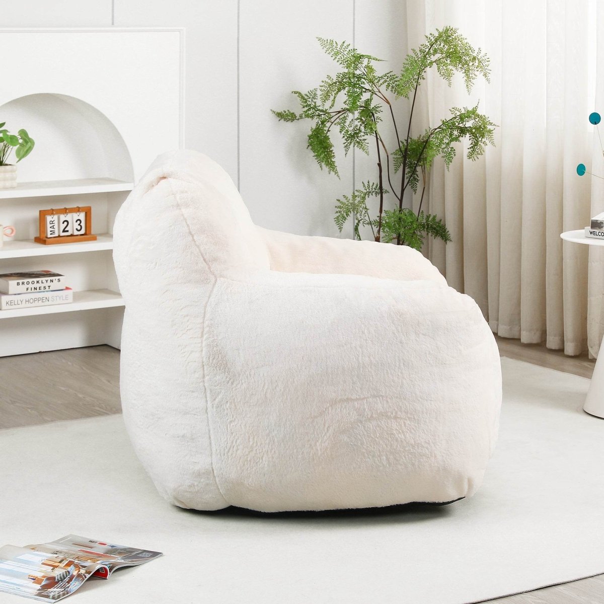 Oversized Faux Fur Foam Beanbag Chair - Sleep Galleria