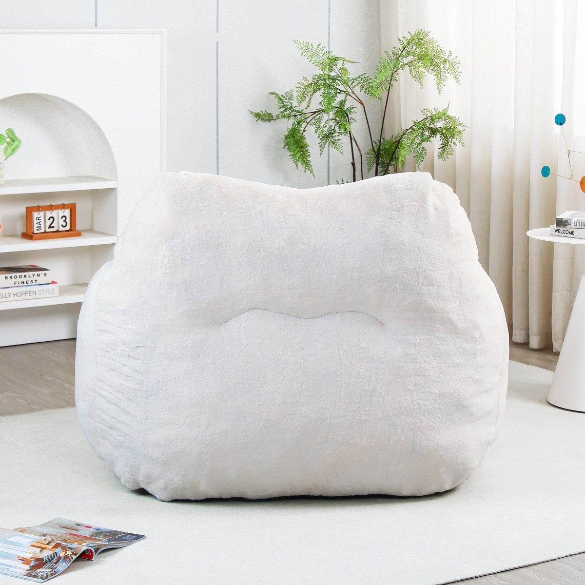 Oversized Faux Fur Foam Beanbag Chair - Sleep Galleria