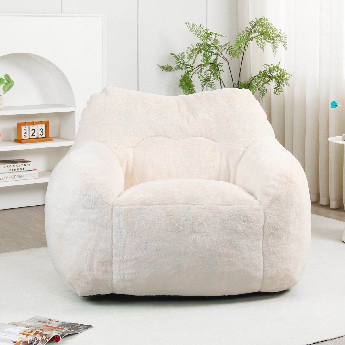 Oversized Faux Fur Foam Beanbag Chair - Sleep Galleria