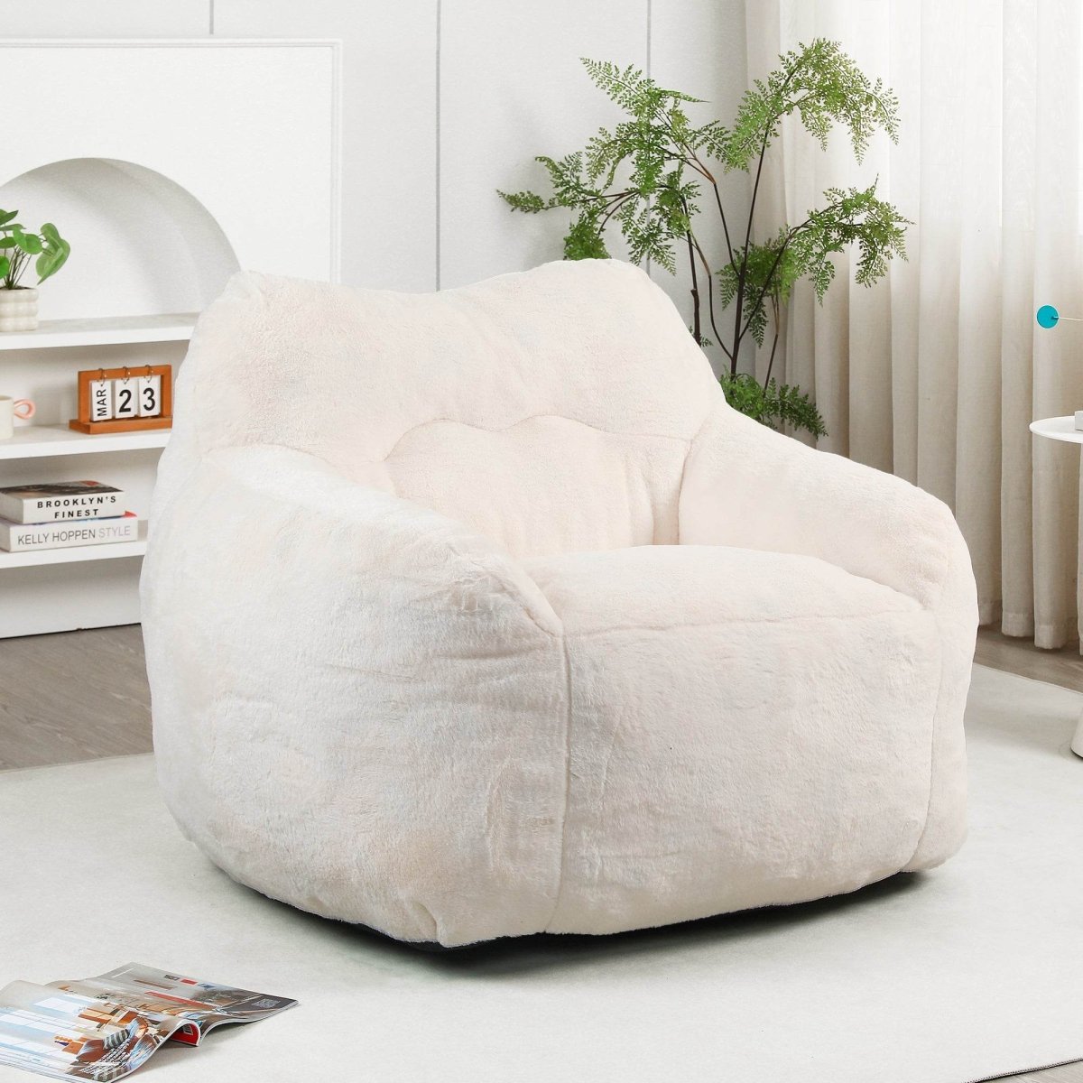 Oversized Faux Fur Foam Beanbag Chair - Sleep Galleria