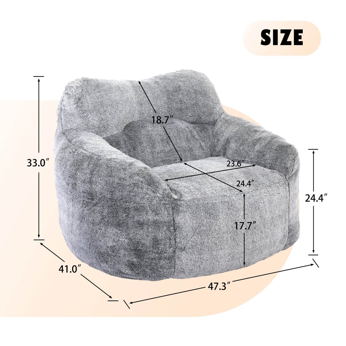 Oversized High-Density Foam Beanbag Chair - Sleep Galleria