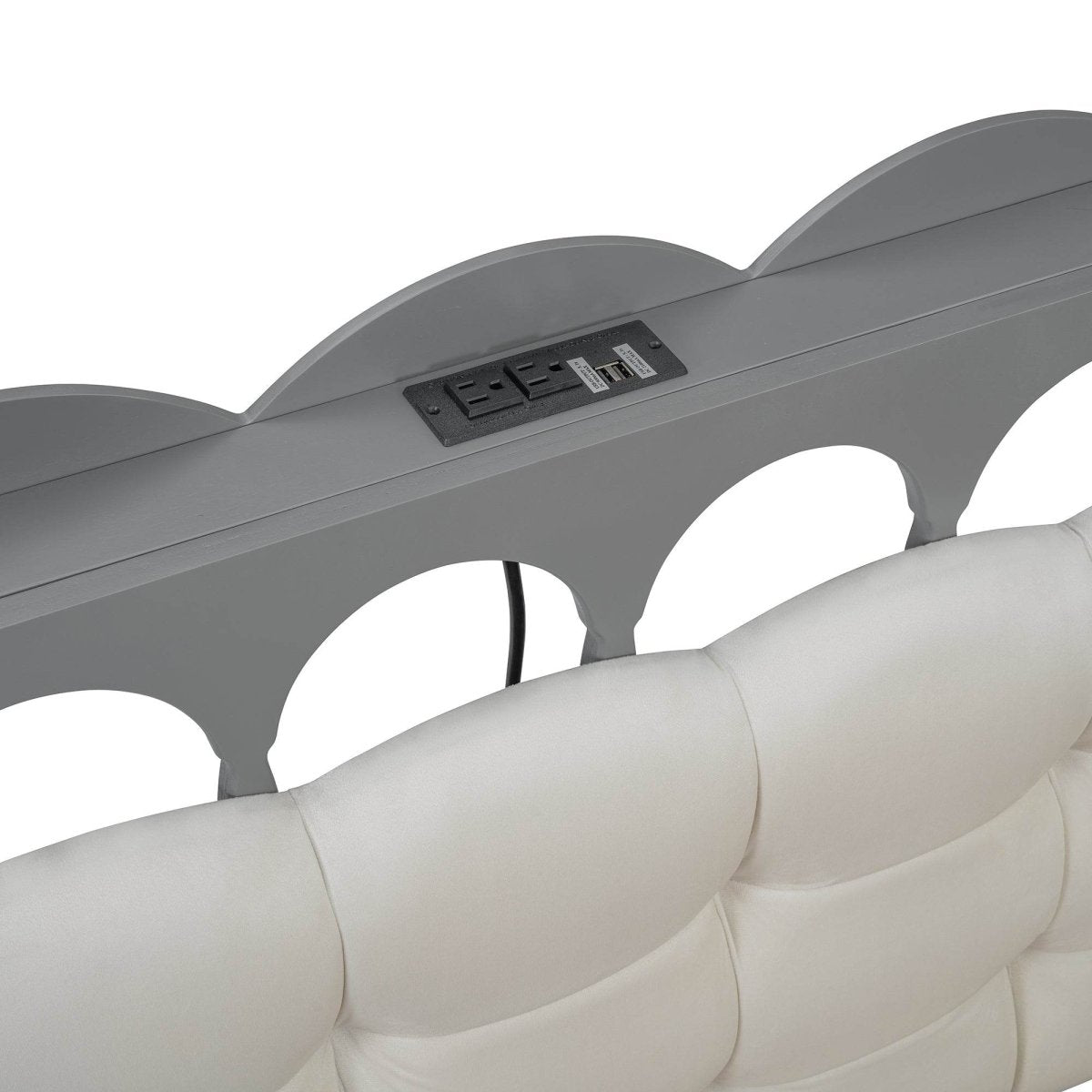 Queen Platform Bed With Trundle Drawers USB Ports Gray - Omega Lifestyles