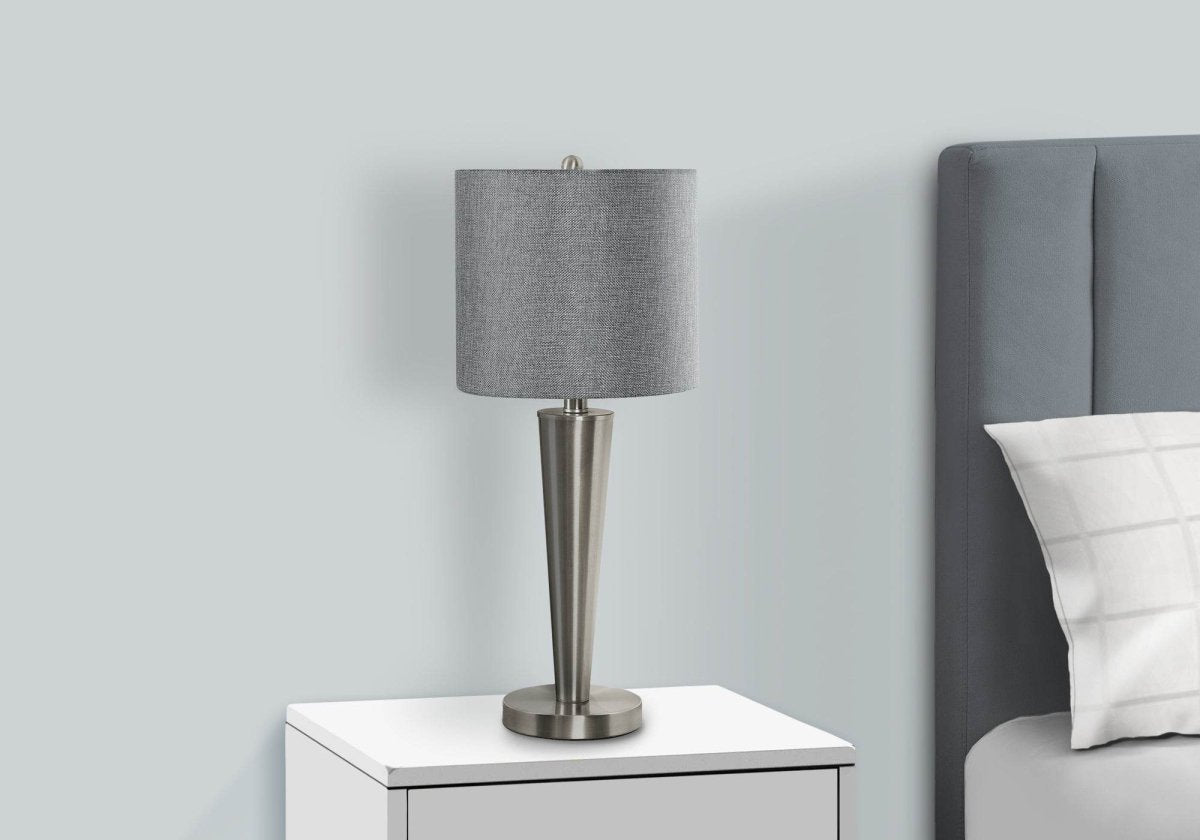 Set of 2 Contemporary Nickel Metal Table Lamps With USB - Sleep Galleria