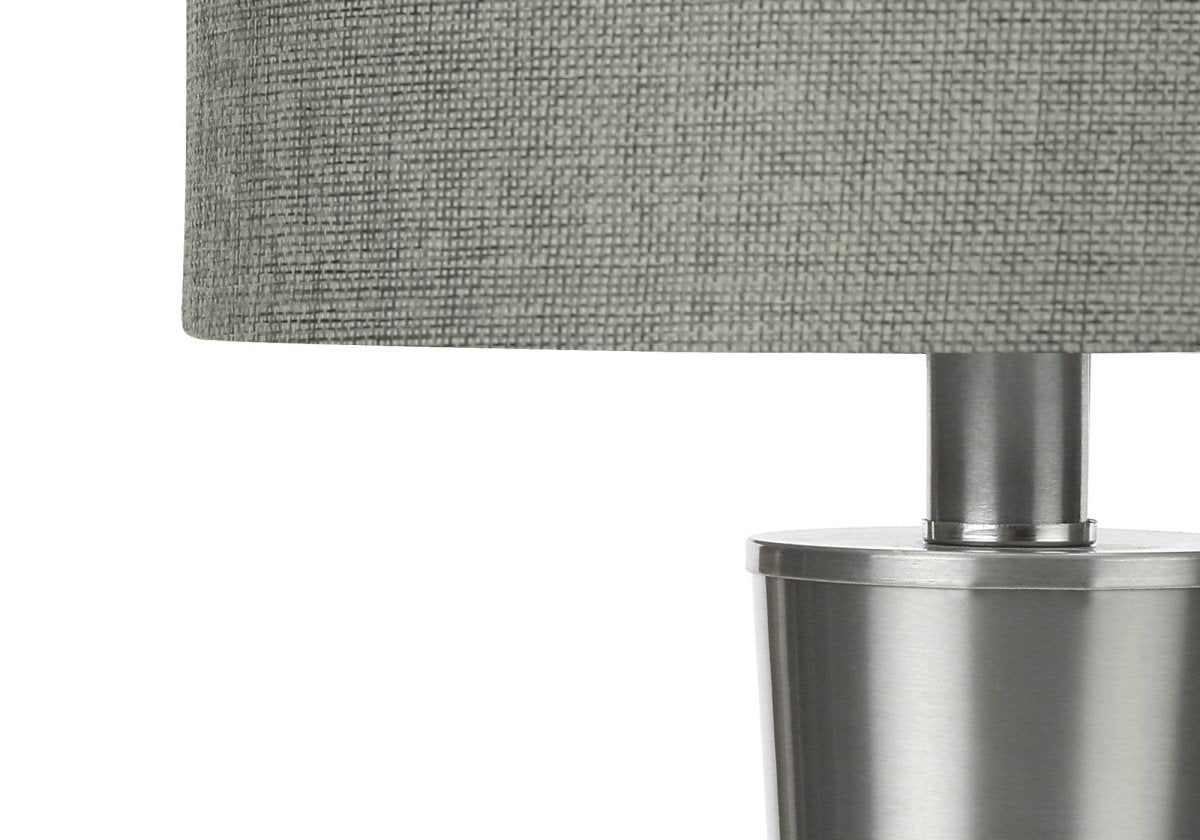 Set of 2 Contemporary Nickel Metal Table Lamps With USB - Sleep Galleria