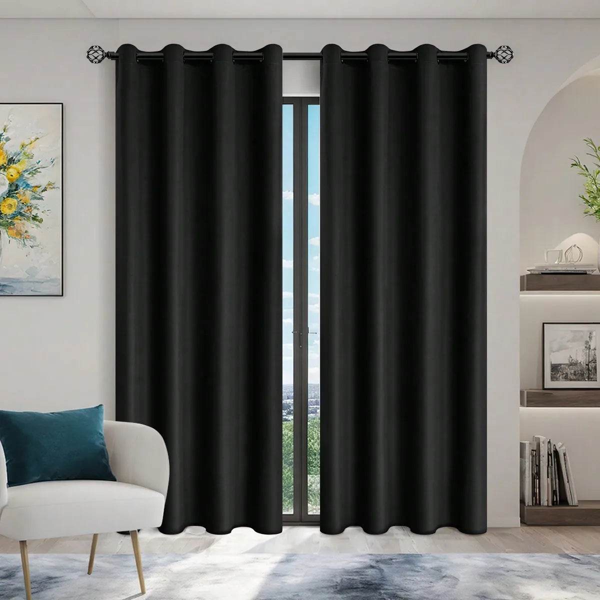 Solid Blackout Curtain Panel With Grommet Top - Sleep Galleria
