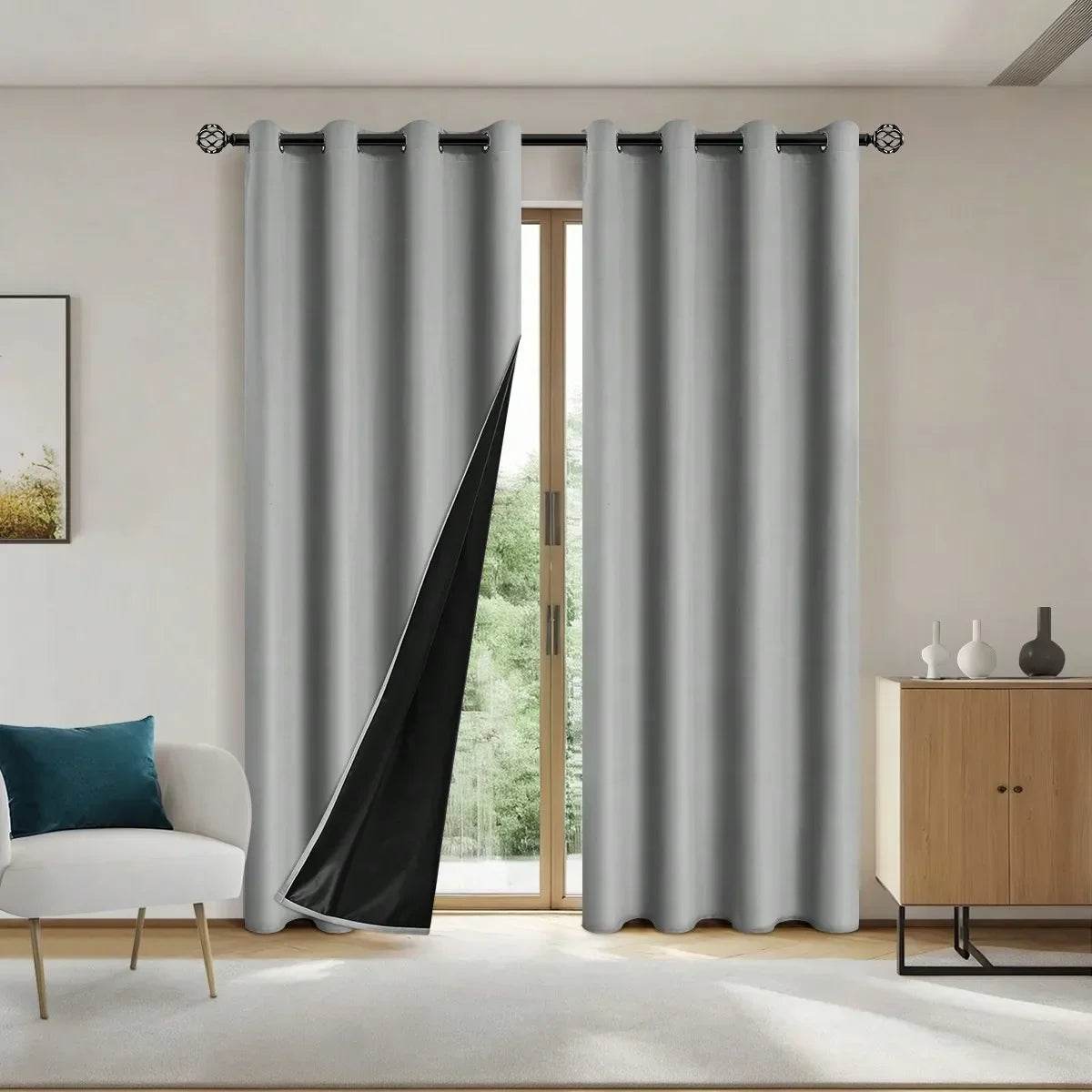 Solid Blackout Curtain Panel With Grommet Top - Sleep Galleria