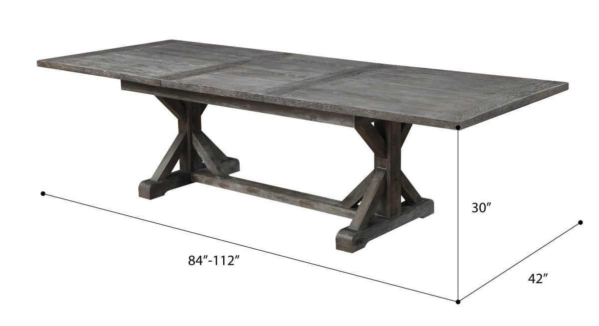 Solid Wood Gray Butterfly Leaf Dining Table - Calmora - Omega Lifestyles