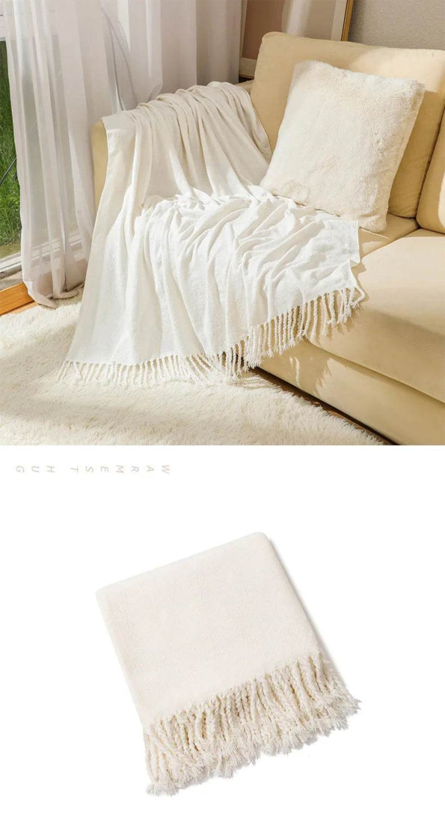 Summer Lightweight Chenille Knit Portable Throw Blanket - Sleep Galleria
