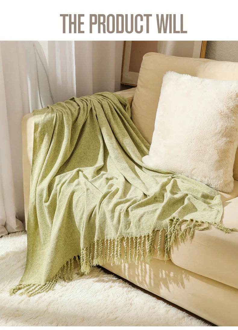 Summer Lightweight Chenille Knit Portable Throw Blanket - Sleep Galleria