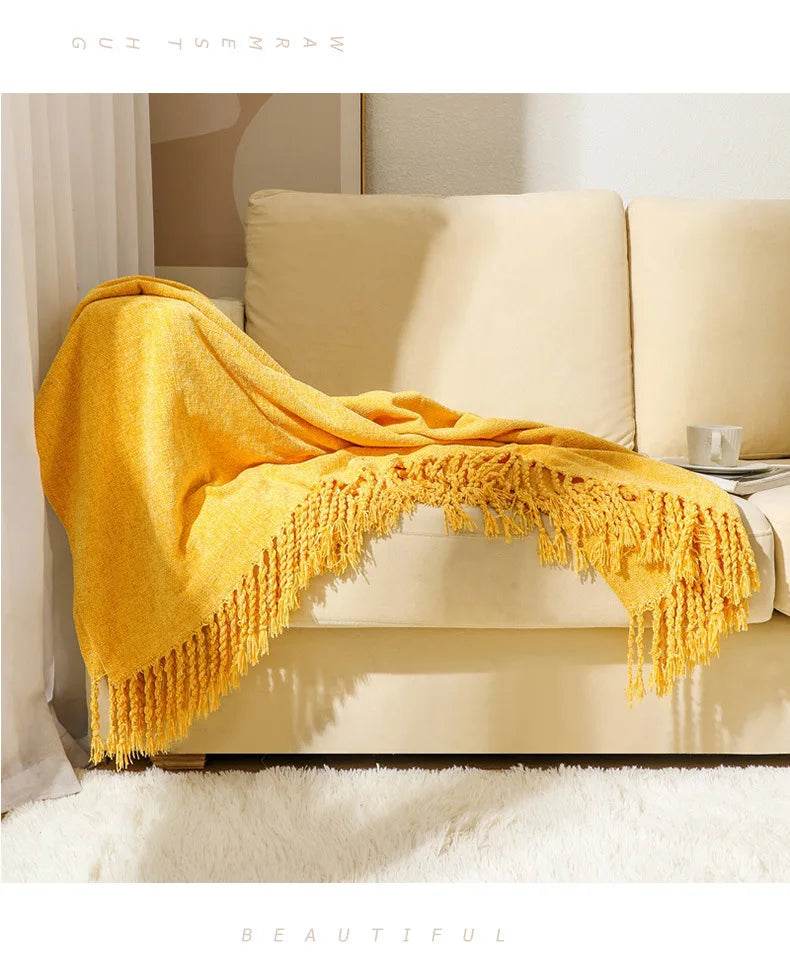 Summer Lightweight Chenille Knit Portable Throw Blanket - Sleep Galleria