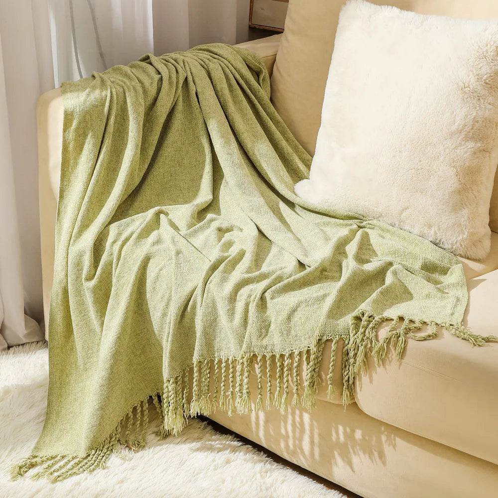 Summer Lightweight Chenille Knit Portable Throw Blanket - Sleep Galleria