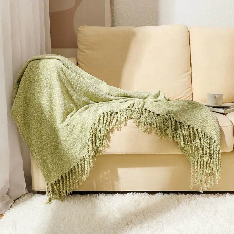 Summer Lightweight Chenille Knit Portable Throw Blanket - Sleep Galleria