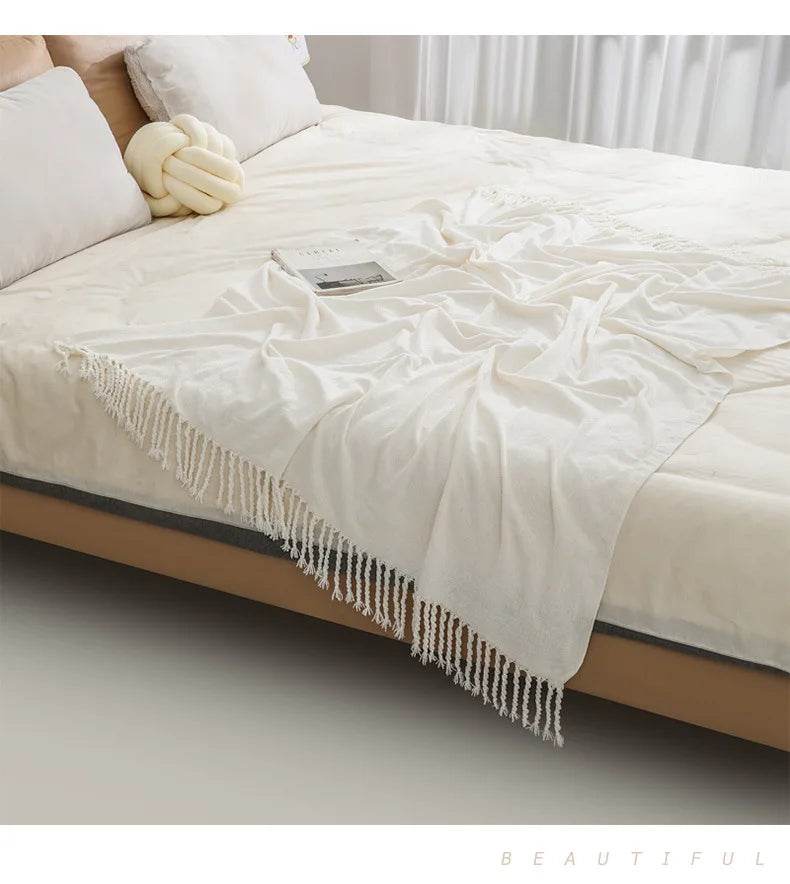 Summer Lightweight Chenille Knit Portable Throw Blanket - Sleep Galleria