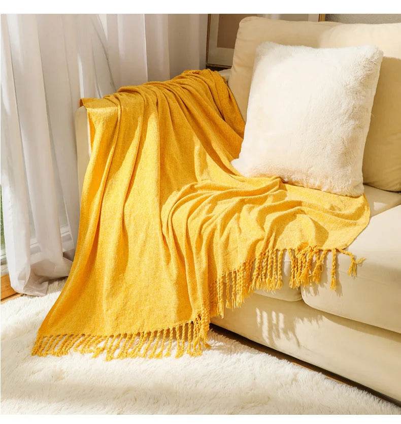 Summer Lightweight Chenille Knit Portable Throw Blanket - Sleep Galleria