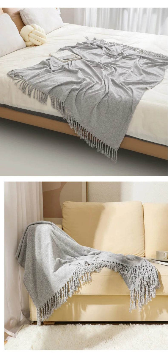Summer Lightweight Chenille Knit Portable Throw Blanket - Sleep Galleria