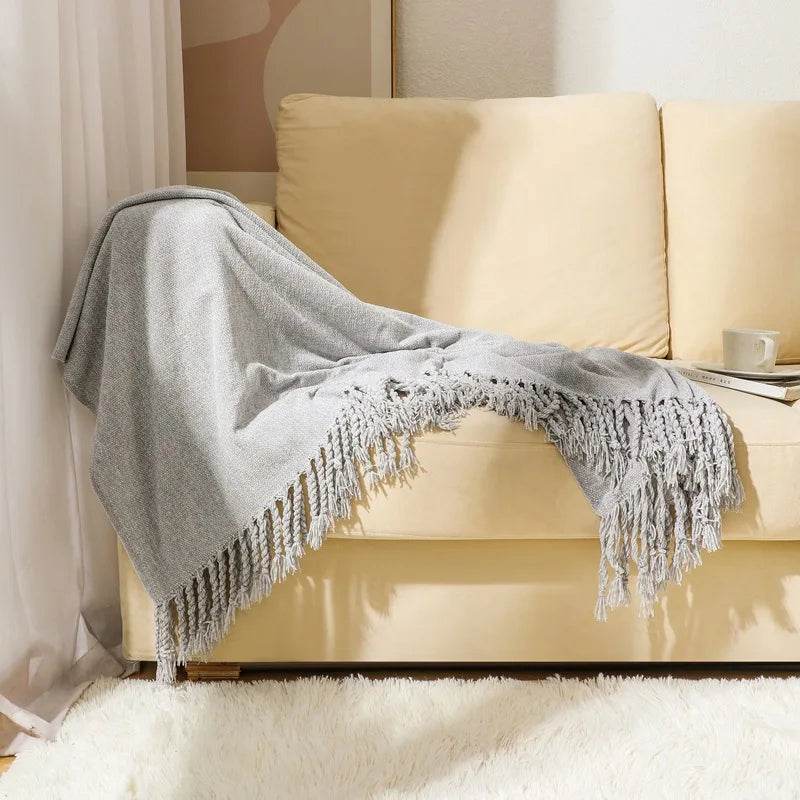 Summer Lightweight Chenille Knit Portable Throw Blanket - Sleep Galleria