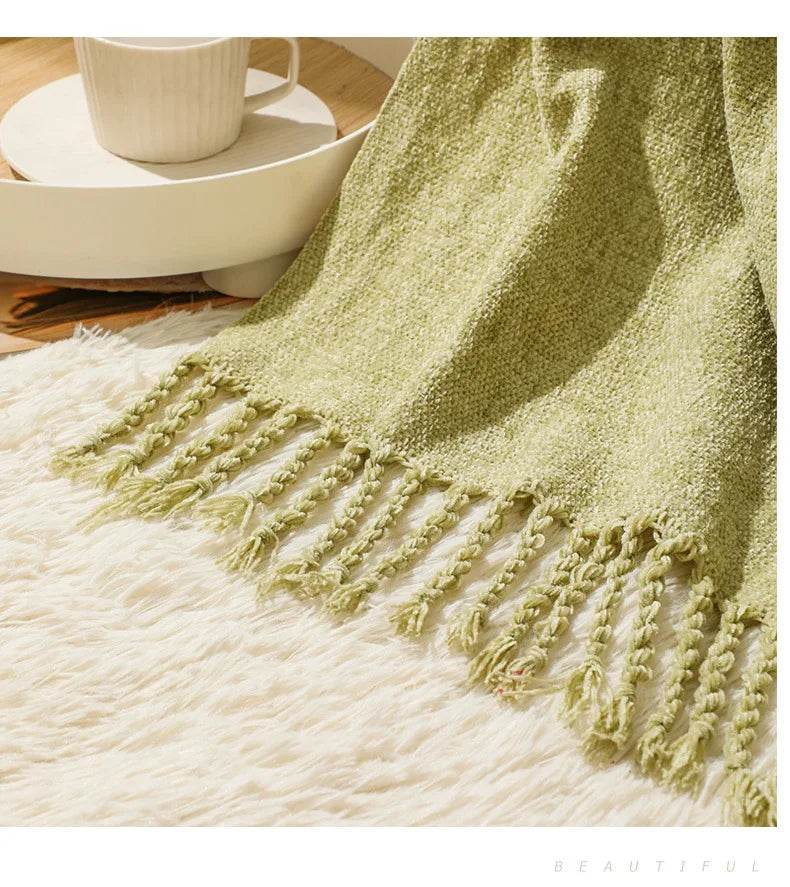 Summer Lightweight Chenille Knit Portable Throw Blanket - Sleep Galleria