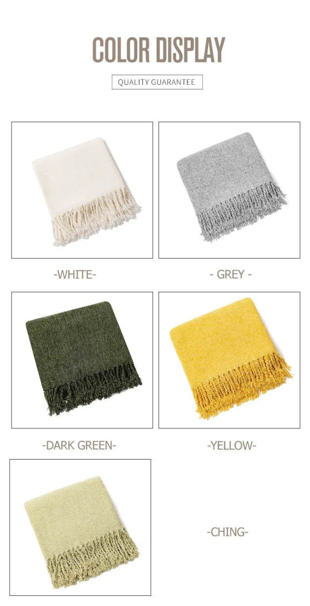 Summer Lightweight Chenille Knit Portable Throw Blanket - Sleep Galleria