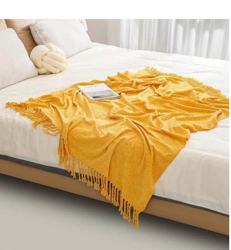Summer Lightweight Chenille Knit Portable Throw Blanket - Sleep Galleria