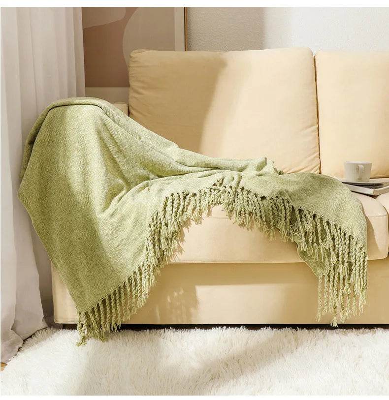 Summer Lightweight Chenille Knit Portable Throw Blanket - Sleep Galleria