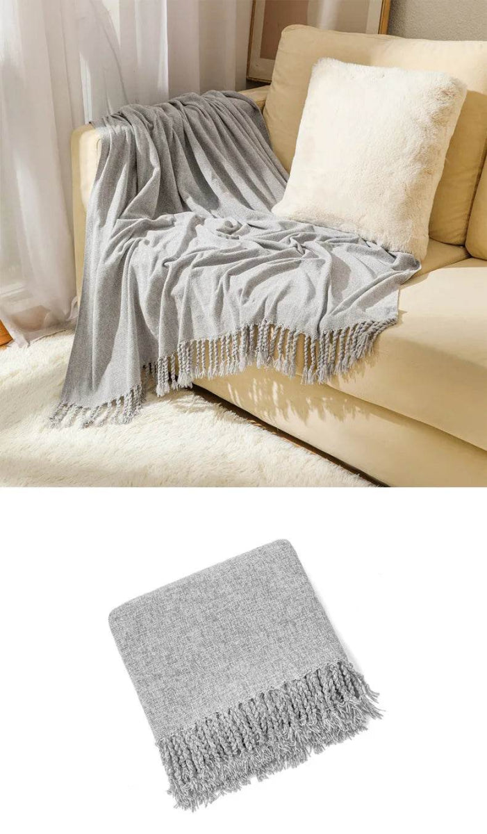Summer Lightweight Chenille Knit Portable Throw Blanket - Sleep Galleria
