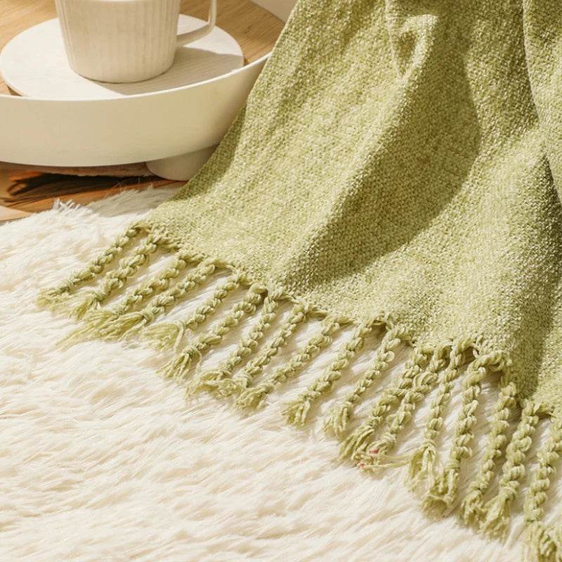 Summer Lightweight Chenille Knit Portable Throw Blanket - Sleep Galleria