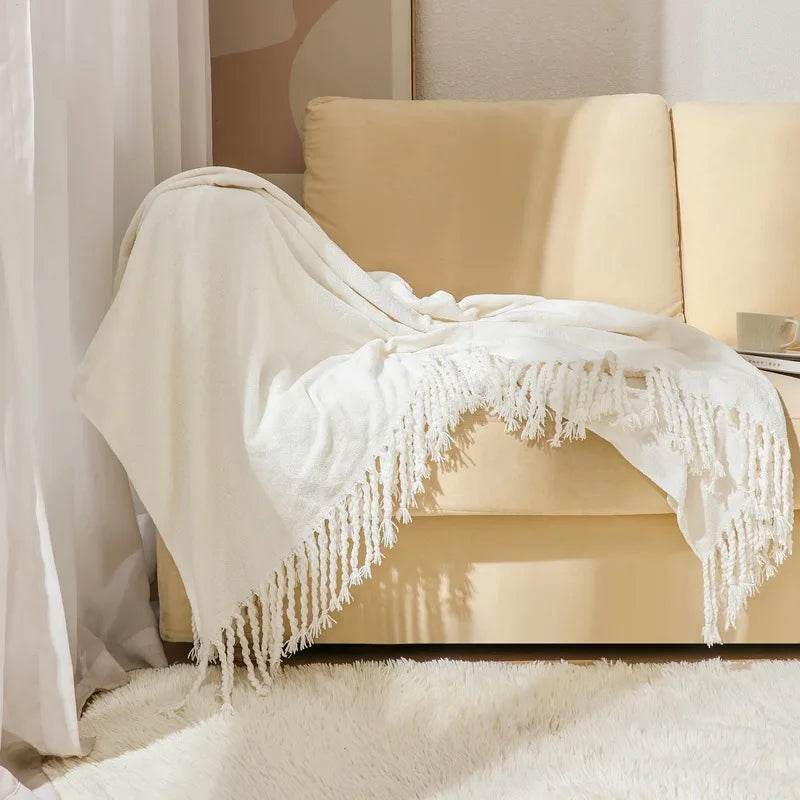 Summer Lightweight Chenille Knit Portable Throw Blanket - Sleep Galleria