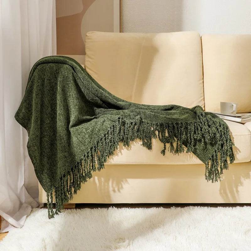 Summer Lightweight Chenille Knit Portable Throw Blanket - Sleep Galleria