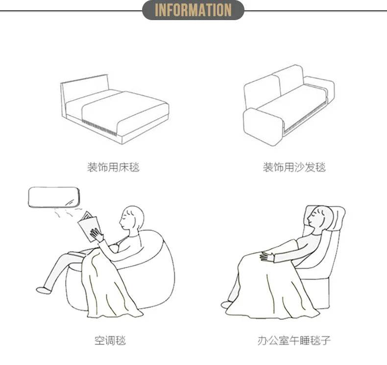 Summer Lightweight Chenille Knit Portable Throw Blanket - Sleep Galleria