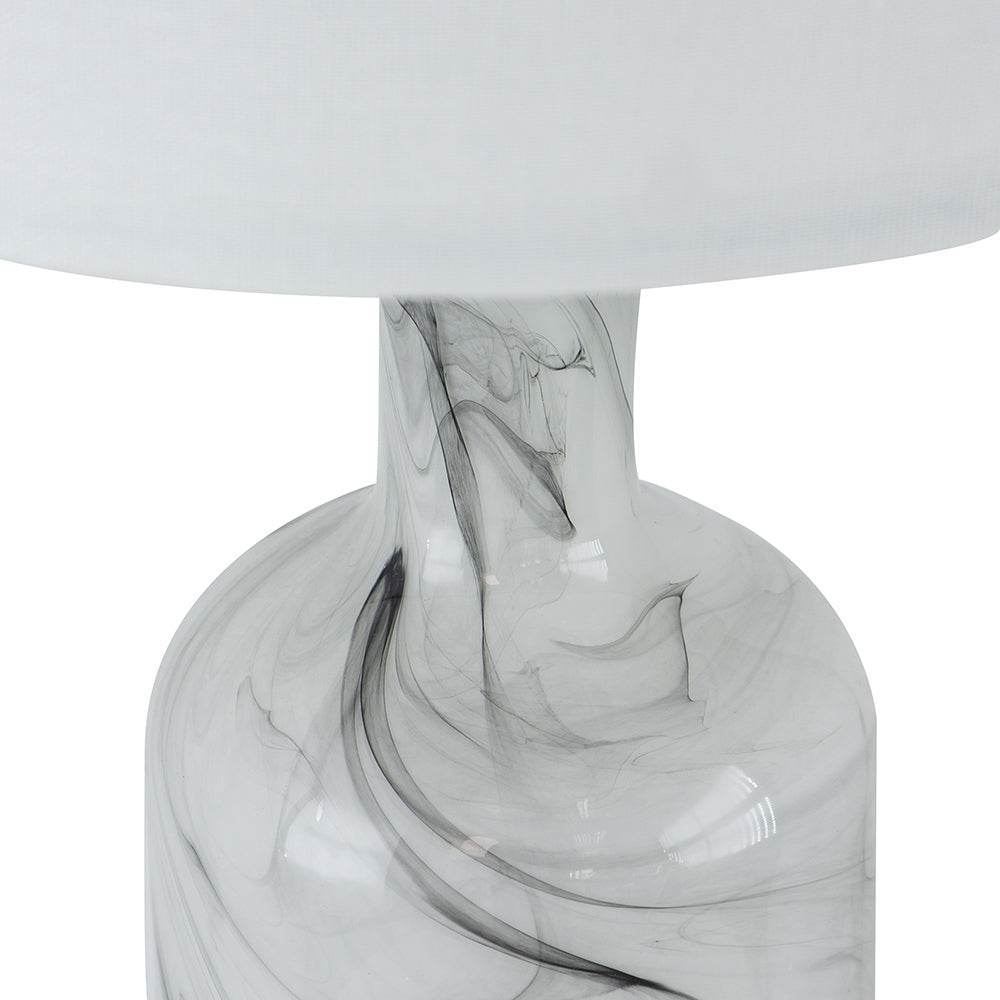 Tall Swirled Glass Table Lamp With Linen Shade - Sleep Galleria