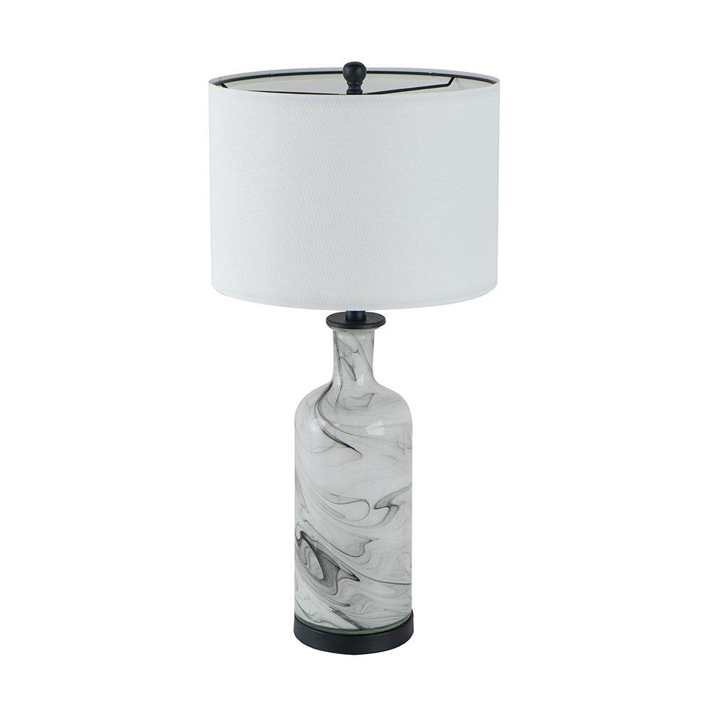 Tall Swirled Glass Table Lamp With Linen Shade - Sleep Galleria