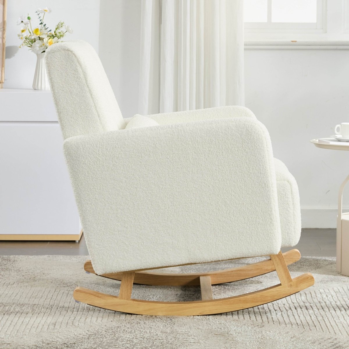 Teddy Velvet Rocking Chair With Pillow - Sleep Galleria