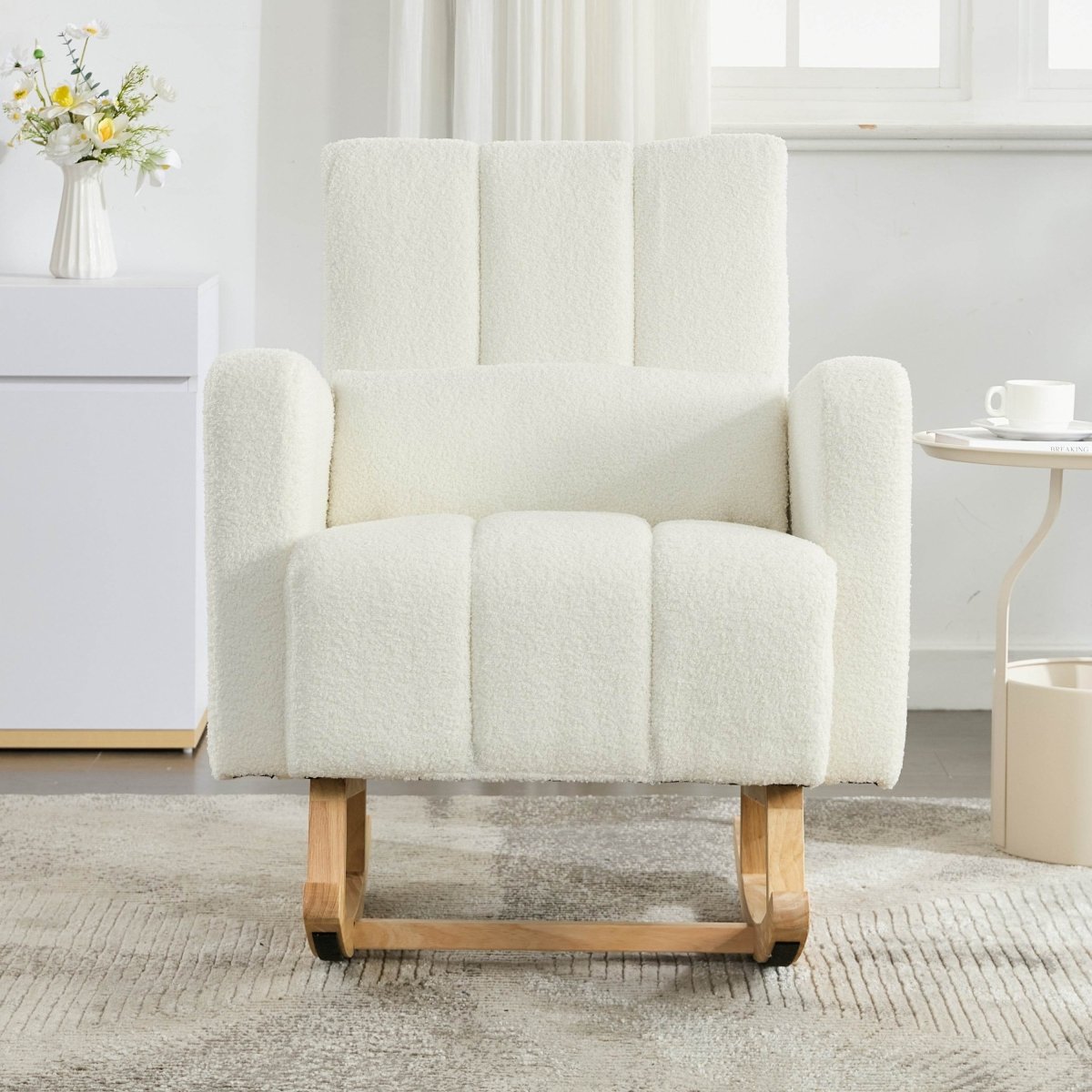 Teddy Velvet Rocking Chair With Pillow - Sleep Galleria