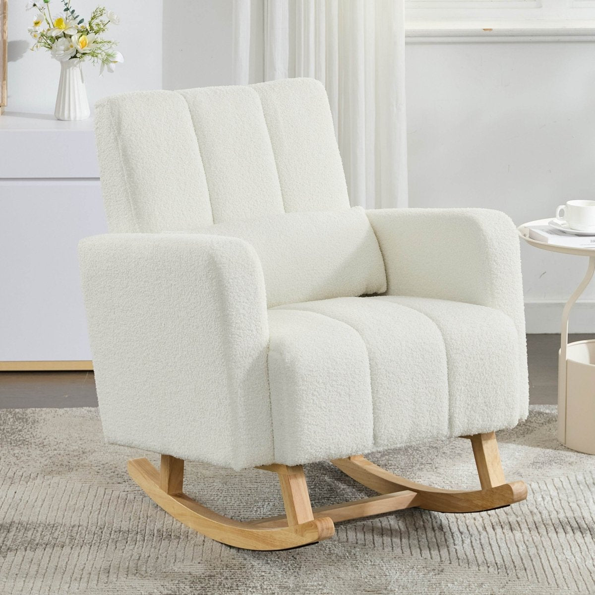 Teddy Velvet Rocking Chair With Pillow - Sleep Galleria