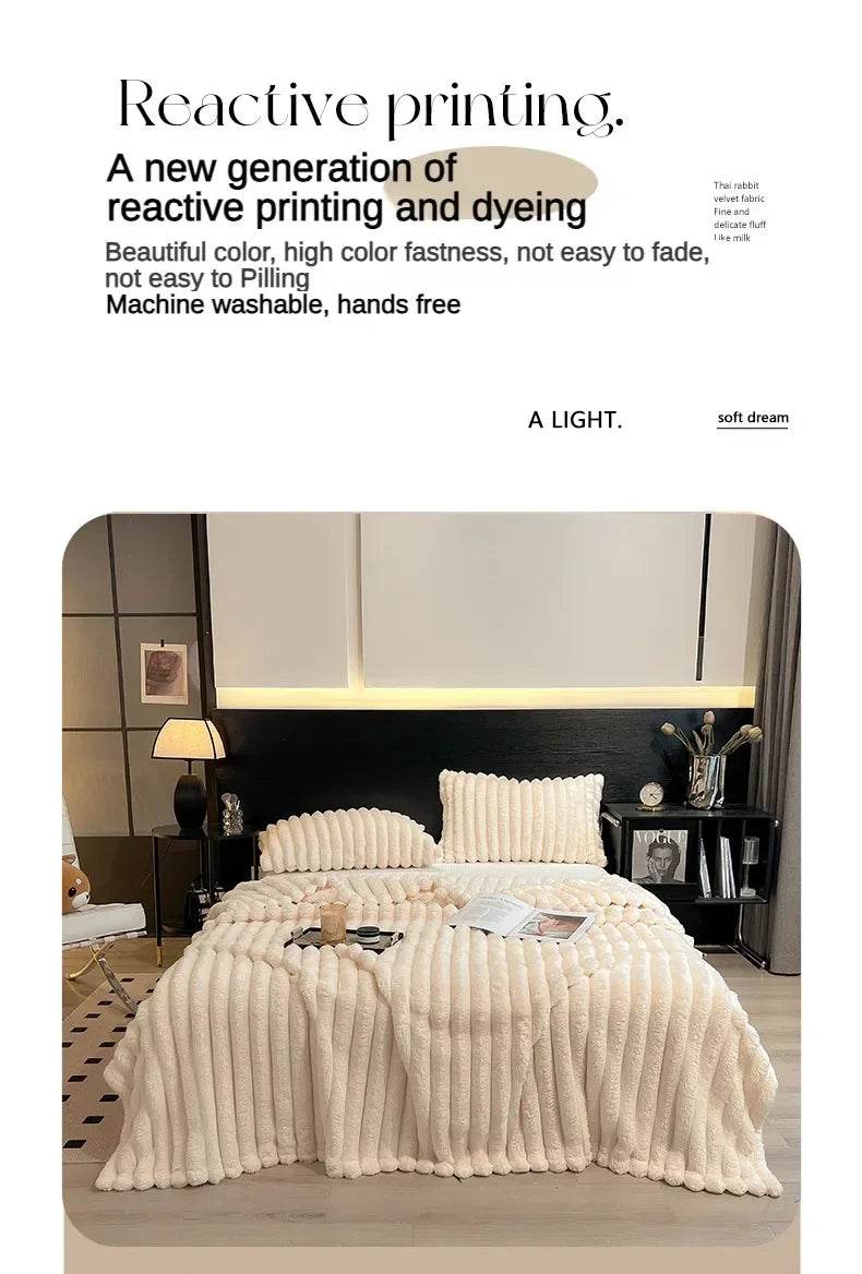 Thickened Wide Striped Multifunctional Blanket - Sleep Galleria